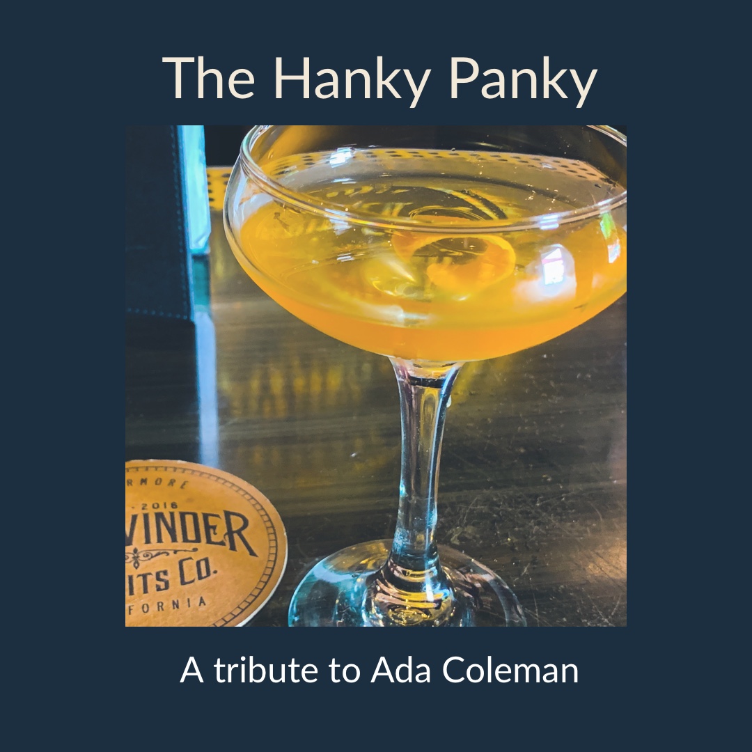 the hanky hanky cocktail in a coupe glass