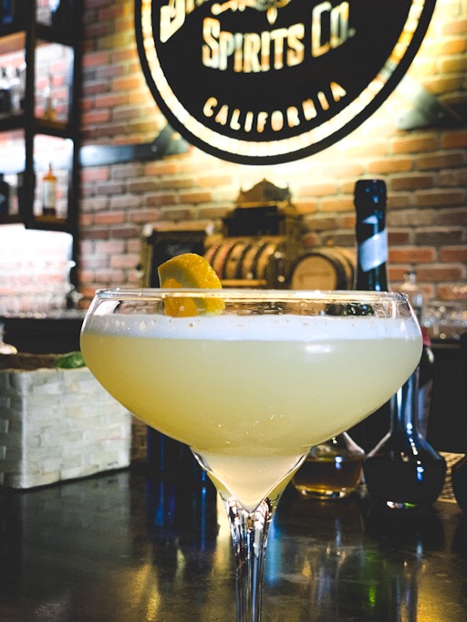 a photograph of a Sidecar Cocktail on the bar